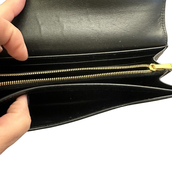 Celine Large Flap Wallet In Grained Calfskin Black - Picture 9 of 16